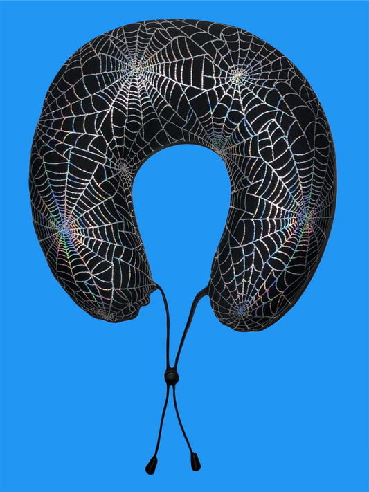 Hologram Spider Web Airplane Pillow